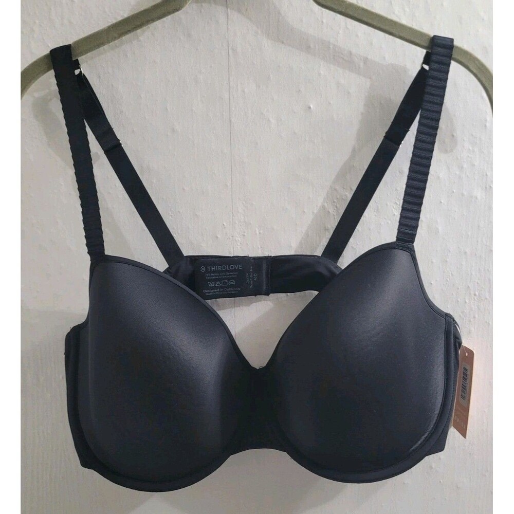 ThirdLove 24/7 Classic T-Shirt Bra 40D Black NWT Underwire Memory Foam